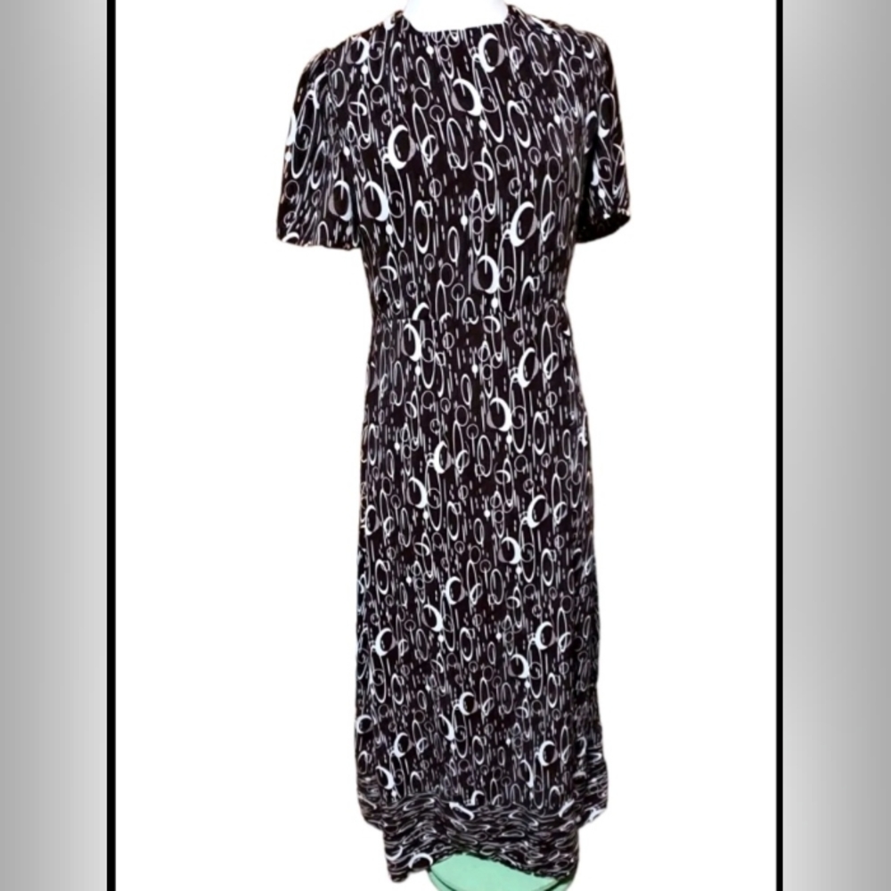 amish mennonite cape dress M Maxi Modest Plain 36 Bust Short Sleeve Brow…
